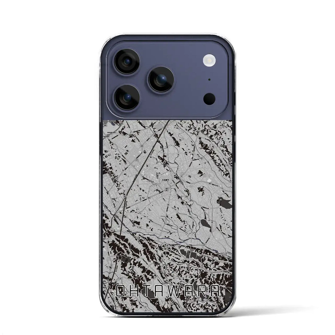 【大田原(栃木県)】地図柄iPhoneケース(クリアタイプ)モノトーン・iPhone 17 Pro Max 用