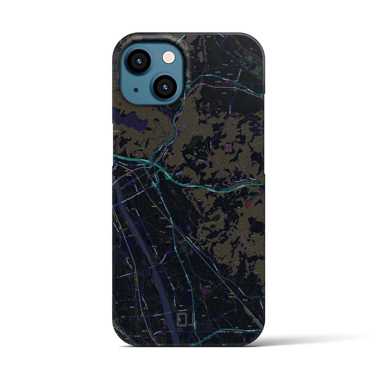 【大井（神奈川県）】地図柄iPhoneケース（バックカバータイプ）