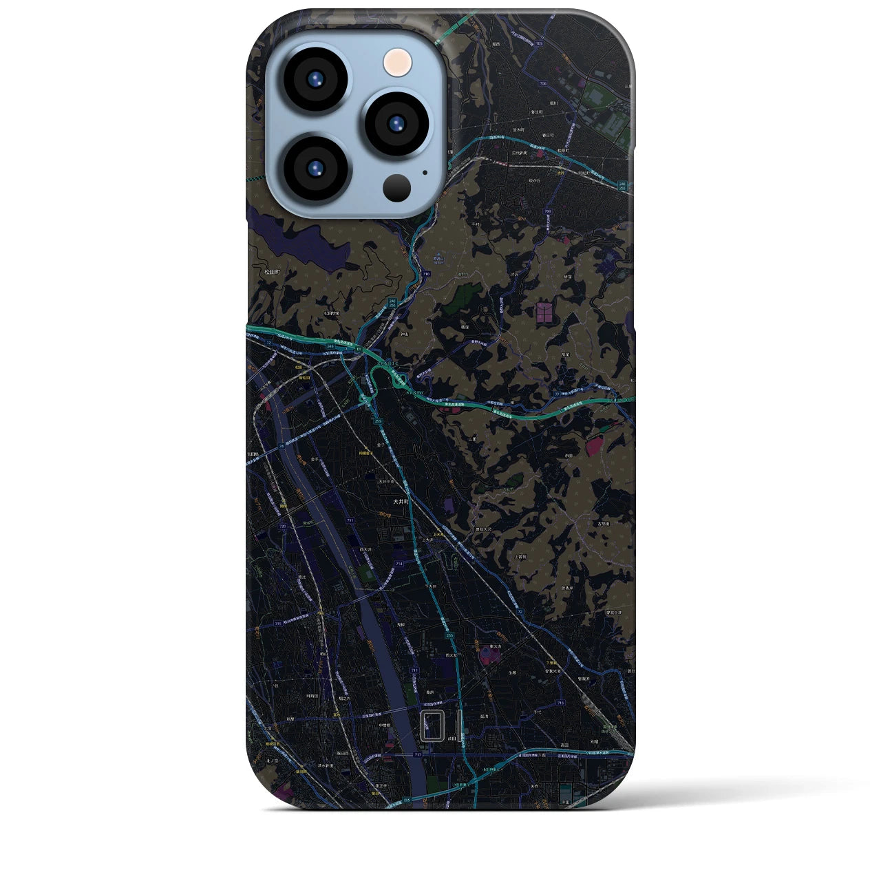 【大井（神奈川県）】地図柄iPhoneケース（バックカバータイプ）