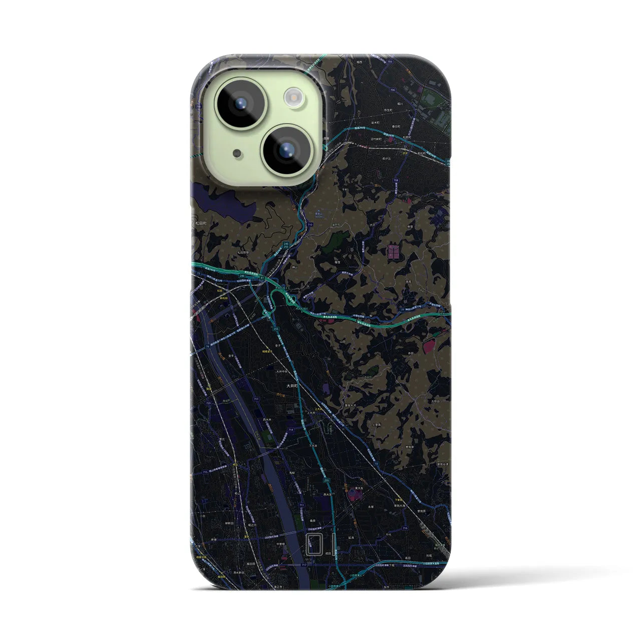 【大井（神奈川県）】地図柄iPhoneケース（バックカバータイプ）