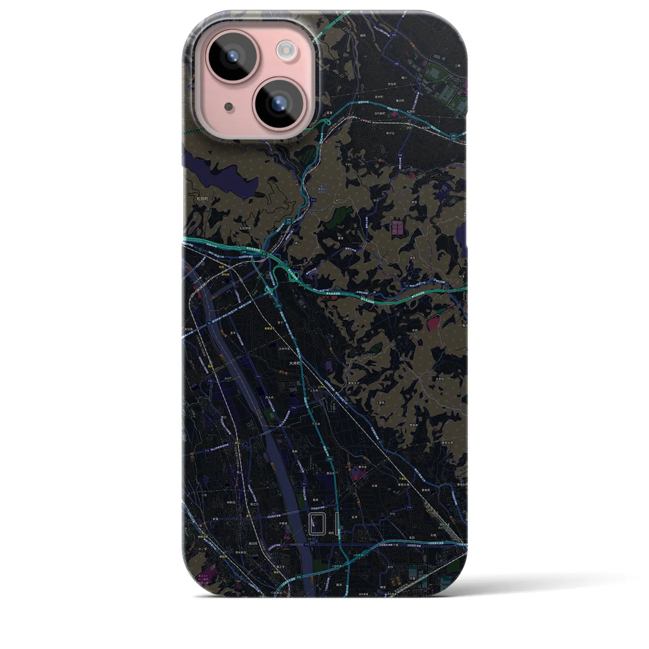 【大井（神奈川県）】地図柄iPhoneケース（バックカバータイプ）