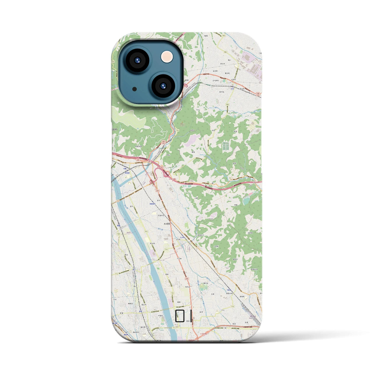 【大井（神奈川県）】地図柄iPhoneケース（バックカバータイプ）