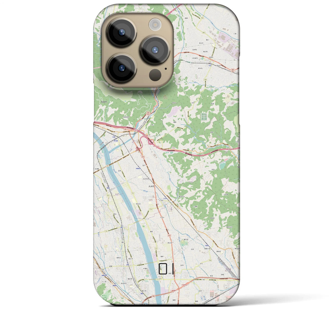 【大井（神奈川県）】地図柄iPhoneケース（バックカバータイプ）