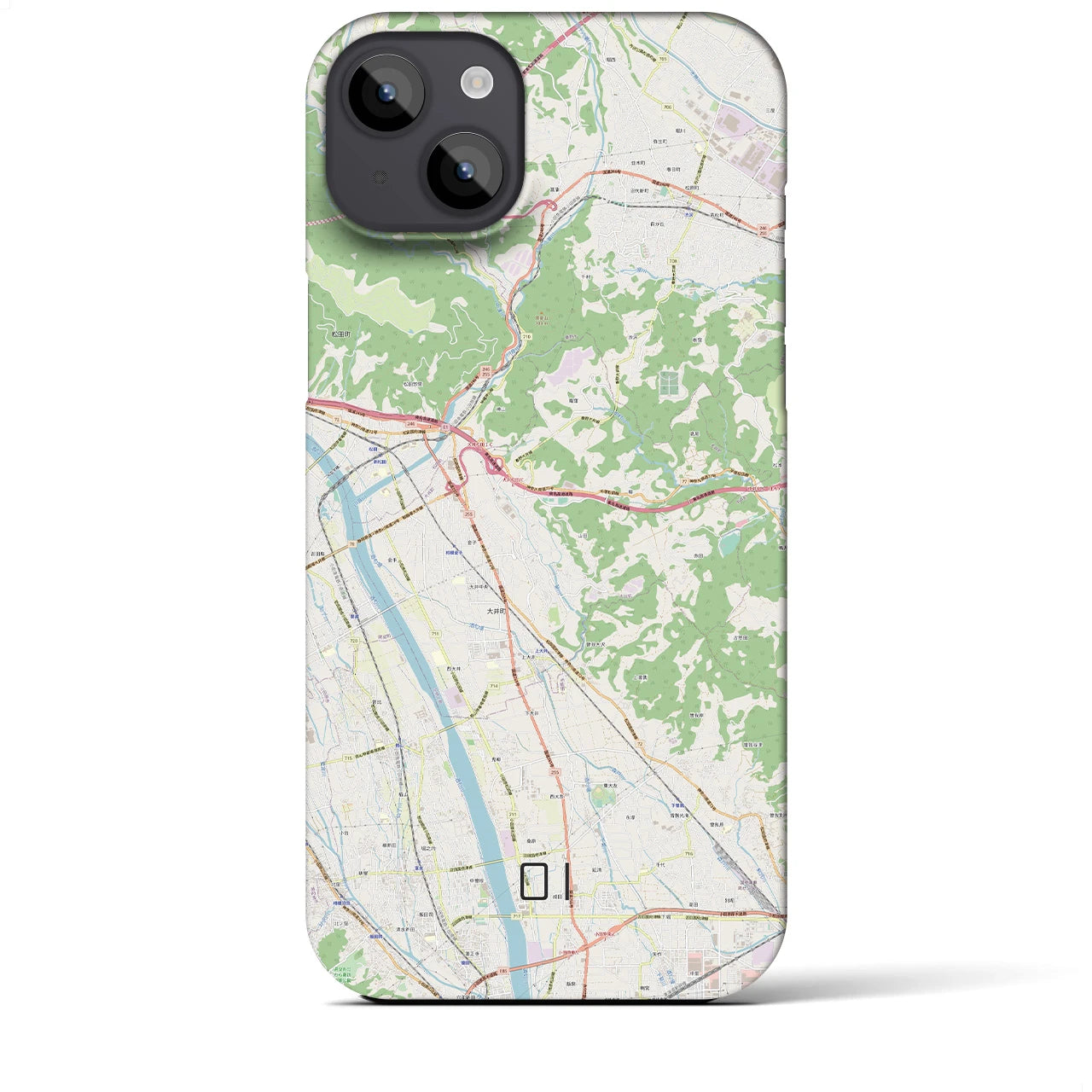 【大井（神奈川県）】地図柄iPhoneケース（バックカバータイプ）