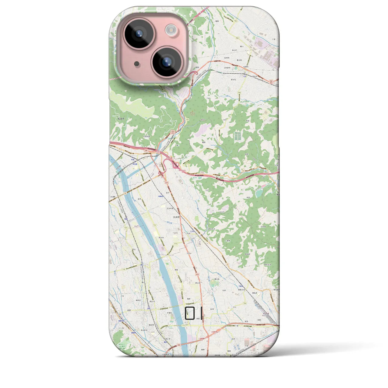 【大井（神奈川県）】地図柄iPhoneケース（バックカバータイプ）