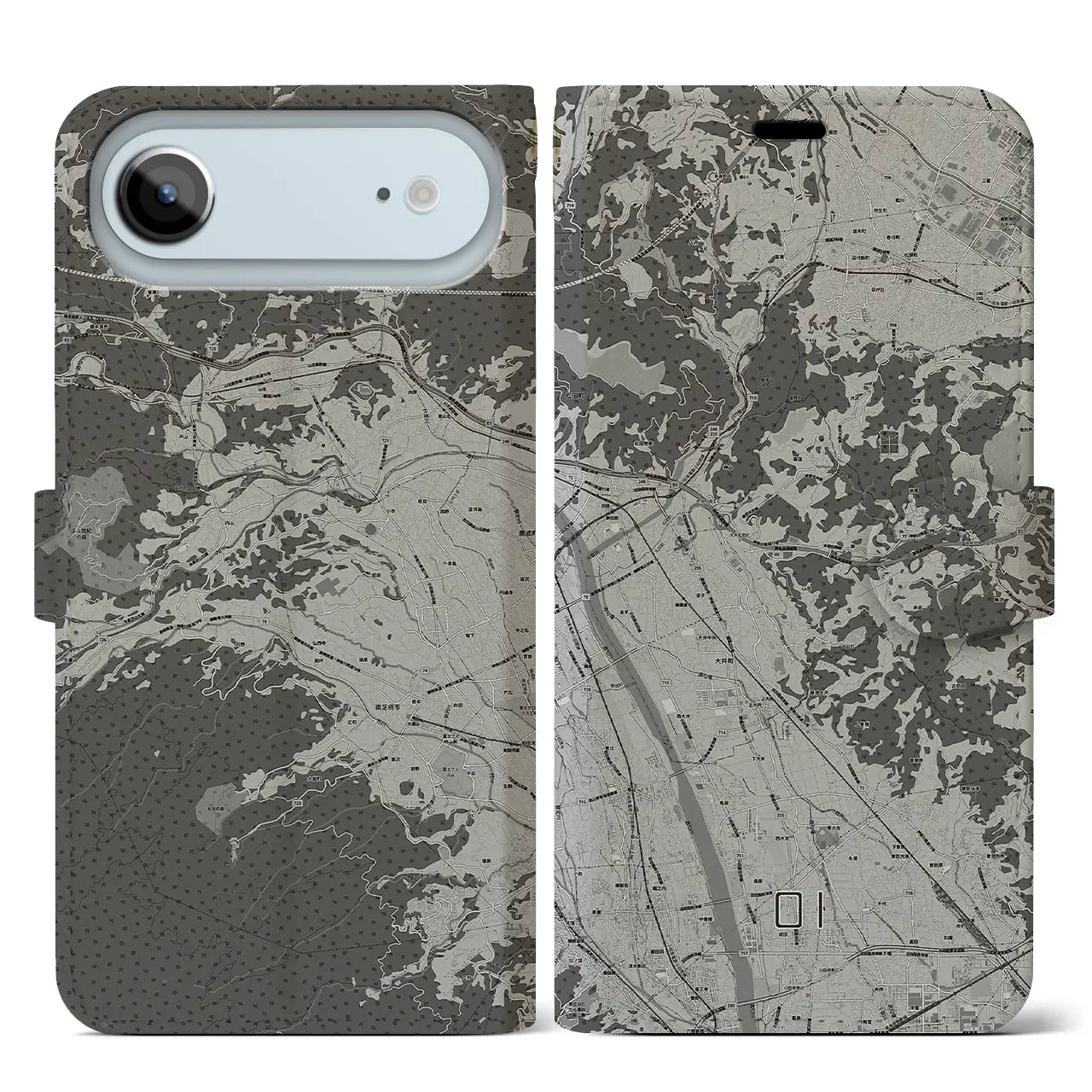 【大井（神奈川県）】地図柄iPhoneケース（手帳タイプ）