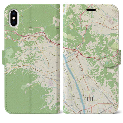 【大井（神奈川県）】地図柄iPhoneケース（手帳タイプ）ナチュラル・iPhone XS Max 用