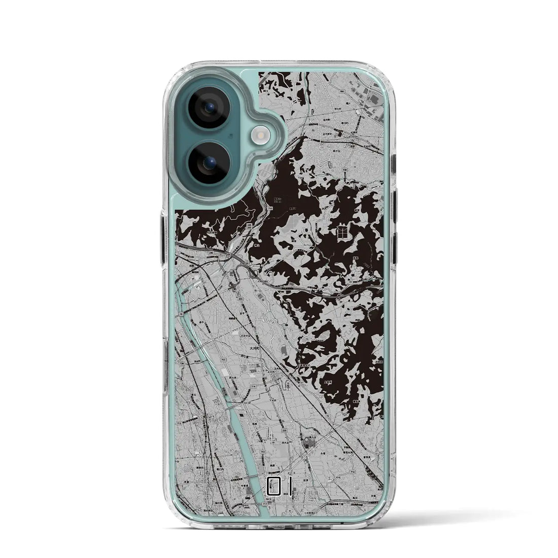 【大井（神奈川県）】地図柄iPhoneケース（MagSafeタイプ）モノトーン・iPhone 16 Pro 用