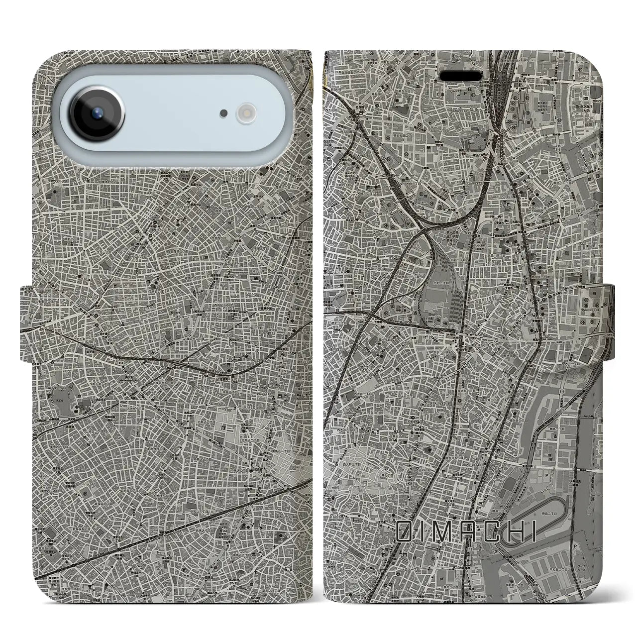 【大井町（東京都）】地図柄iPhoneケース（手帳タイプ）