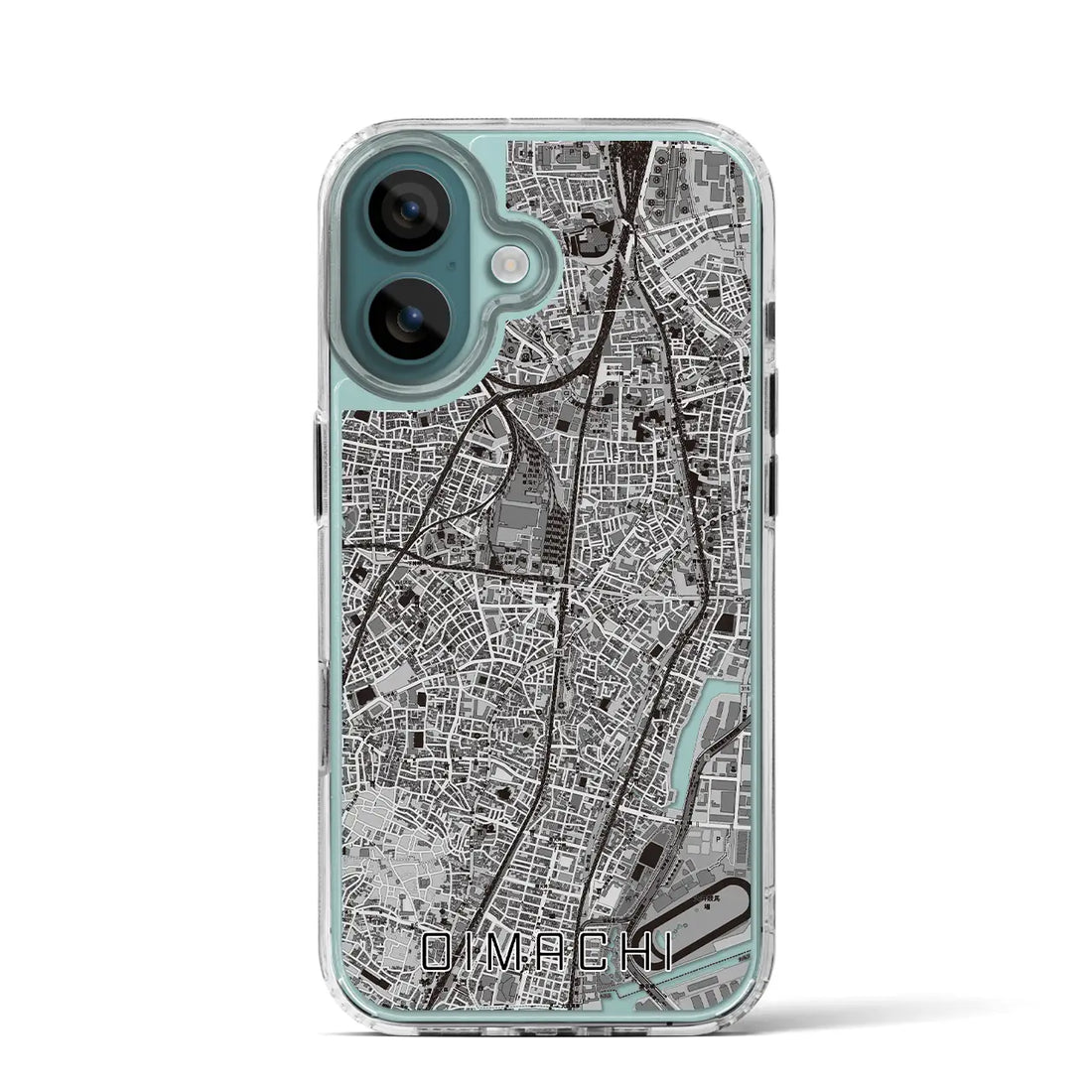 【大井町(東京都)】地図柄iPhoneケース(MagSafeタイプ)モノトーン・iPhone 16 Pro 用