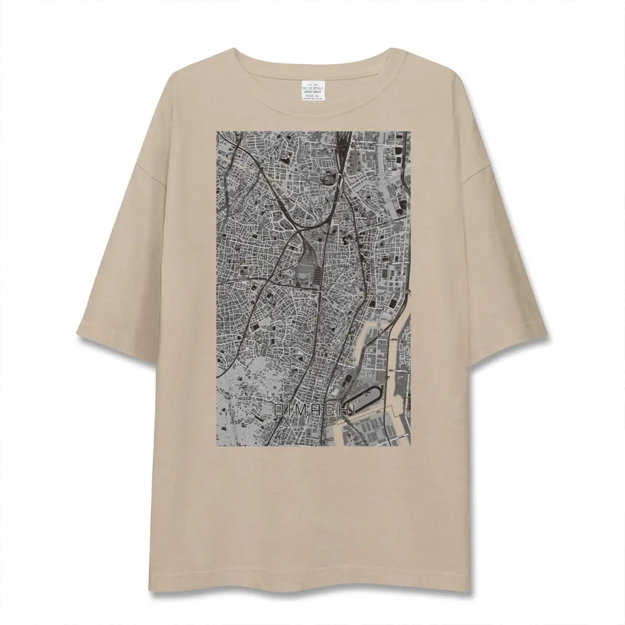 【大井町（東京都）】地図柄ビッグシルエットTシャツ