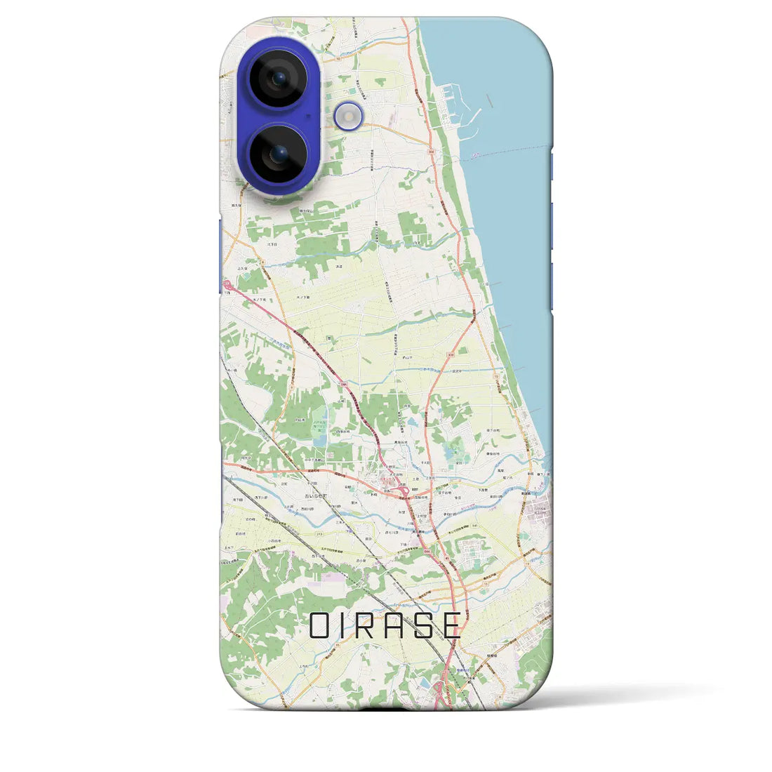 【おいらせ(青森県)】地図柄iPhoneケース(バックカバータイプ)ナチュラル・iPhone 16 Pro Max 用