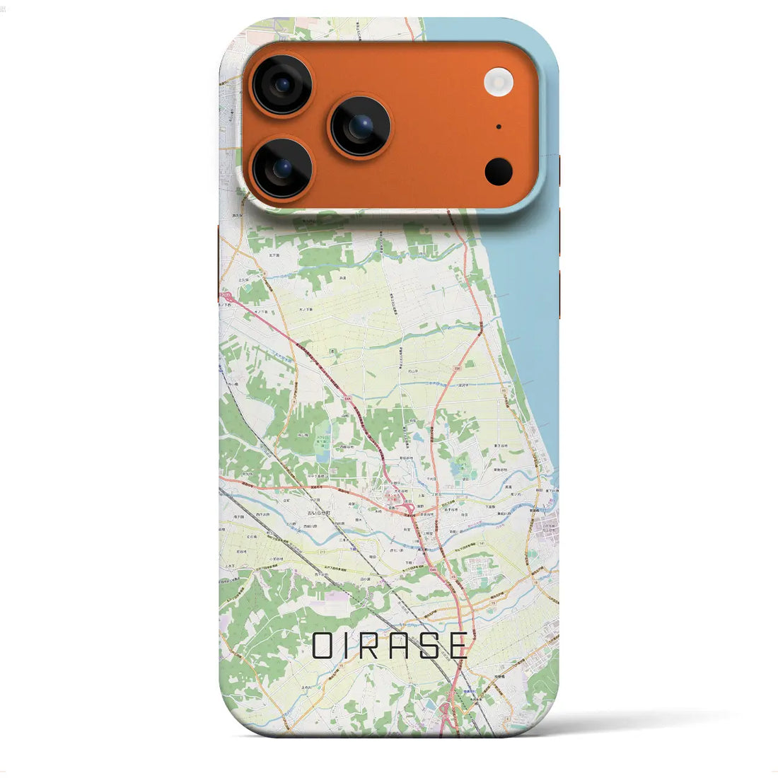 【おいらせ（青森県）】地図柄iPhoneケース（バックカバータイプ）ナチュラル・iPhone 17 Pro Max 用