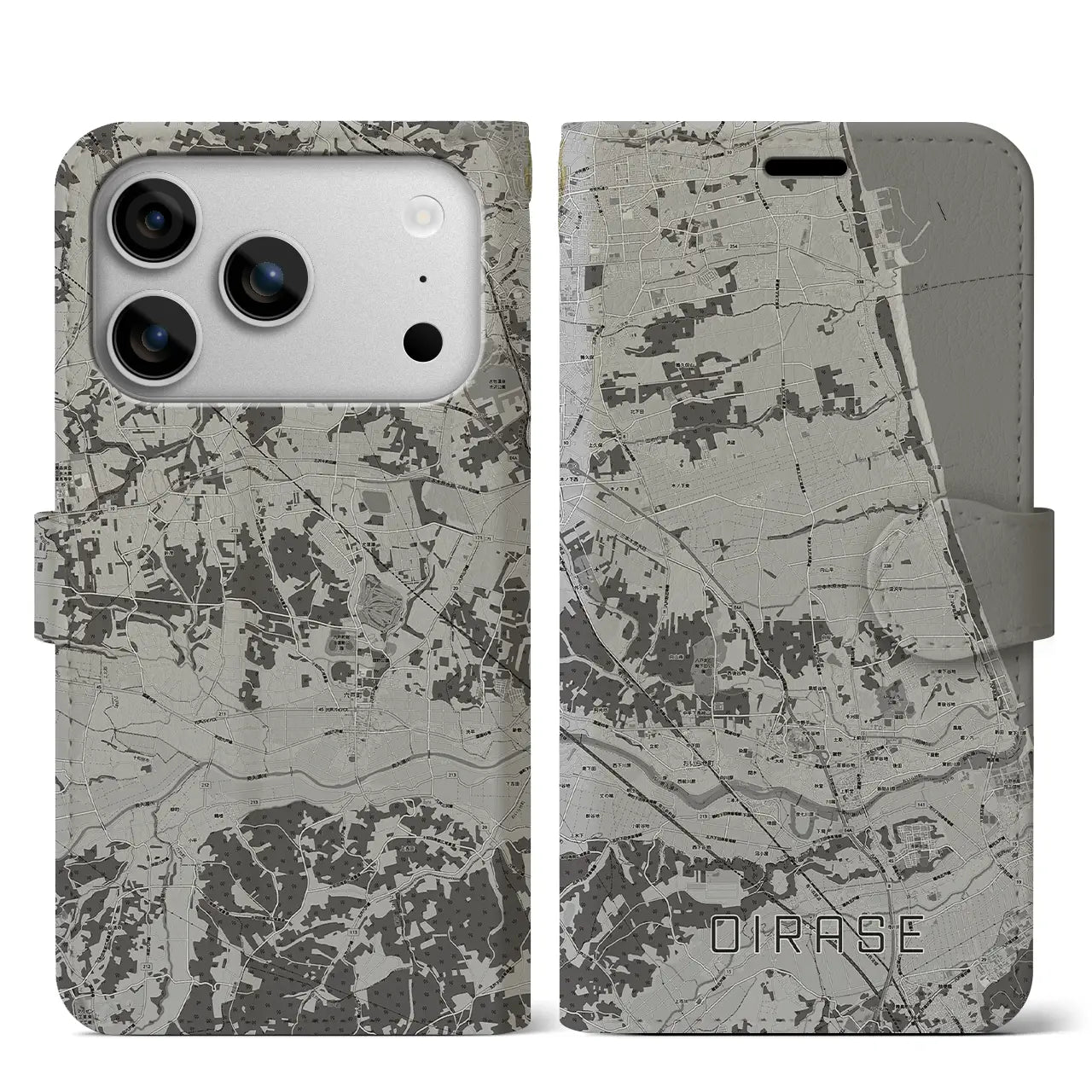 【おいらせ（青森県）】地図柄iPhoneケース（手帳タイプ）