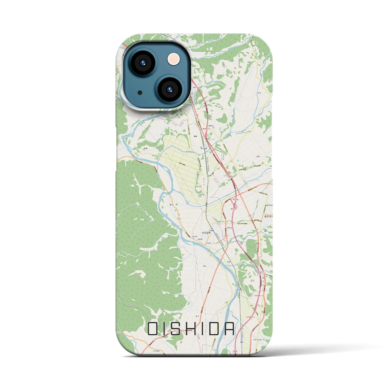 【大石田（山形県）】地図柄iPhoneケース（バックカバータイプ）