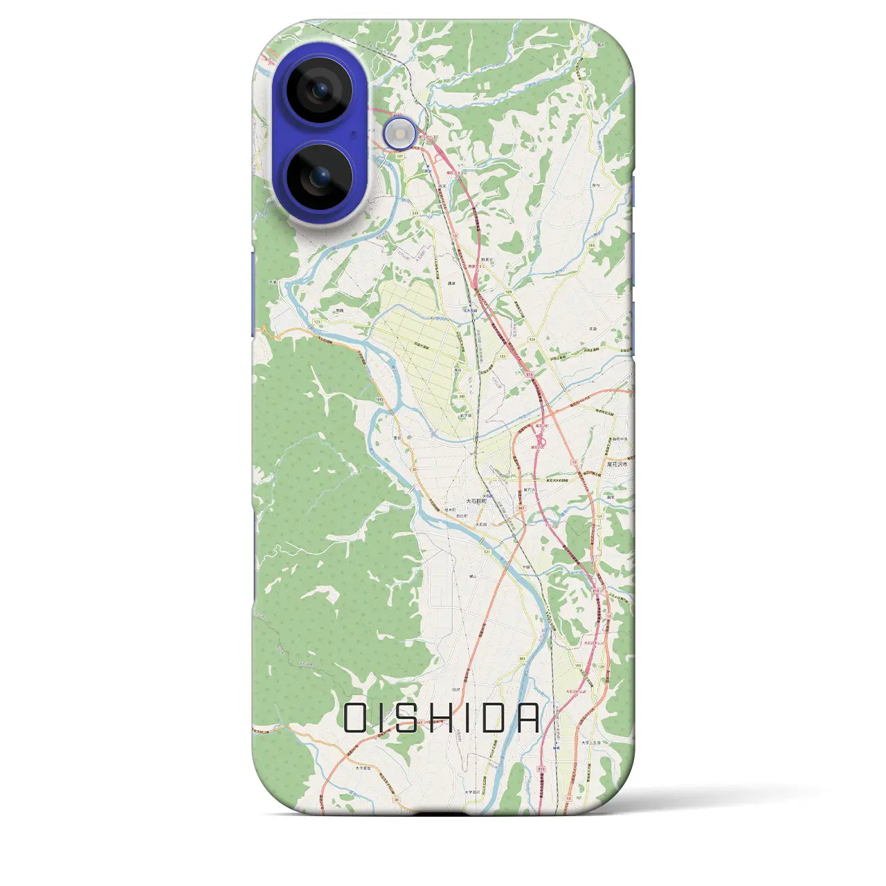 【大石田（山形県）】地図柄iPhoneケース（バックカバータイプ）ナチュラル・iPhone 16 Pro Max 用