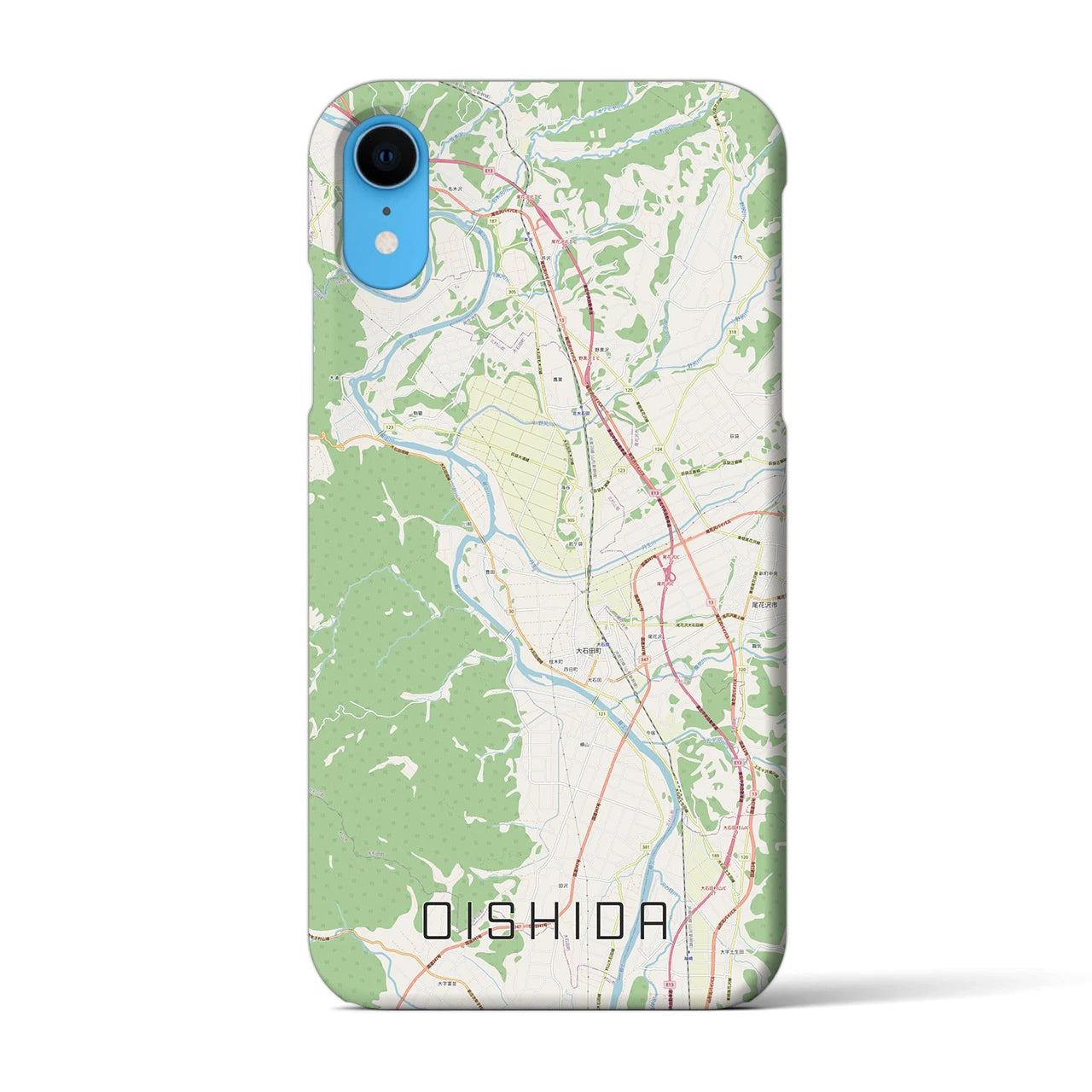 【大石田（山形県）】地図柄iPhoneケース（バックカバータイプ）