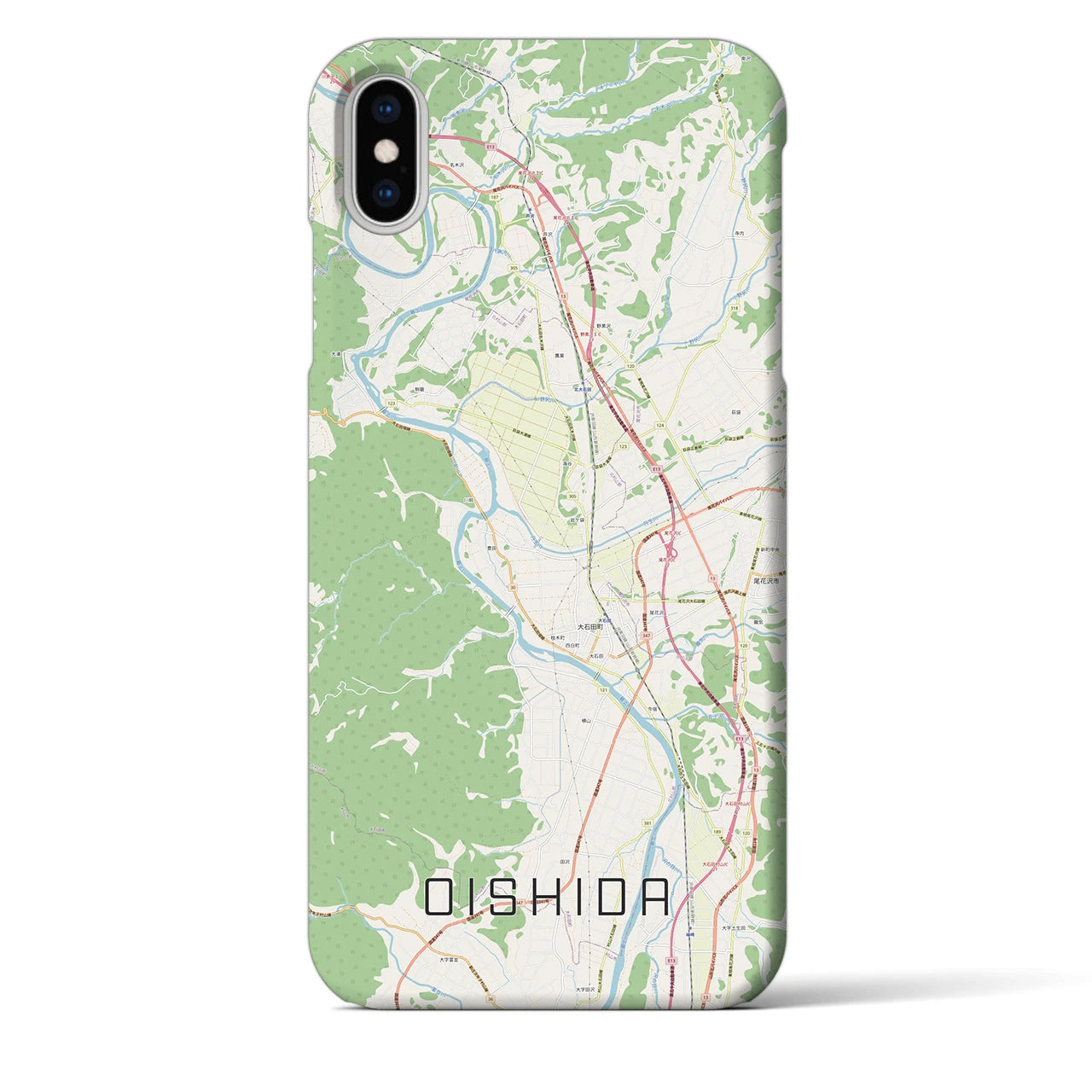 【大石田（山形県）】地図柄iPhoneケース（バックカバータイプ）