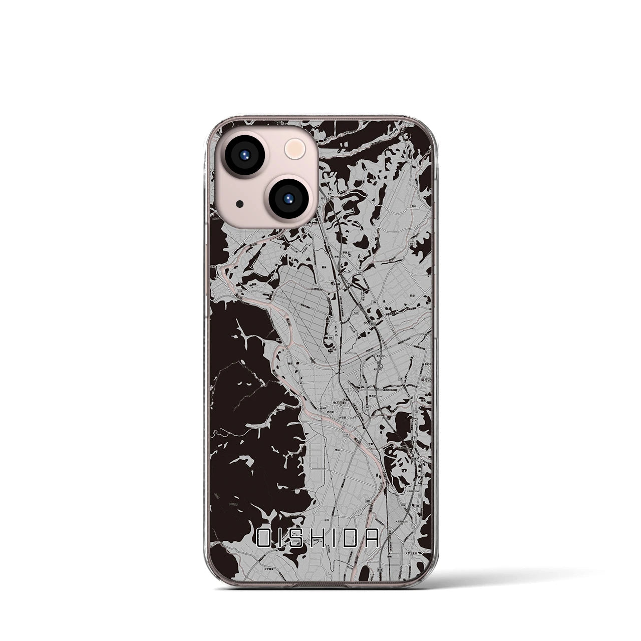 【大石田（山形県）】地図柄iPhoneケース（クリアタイプ）