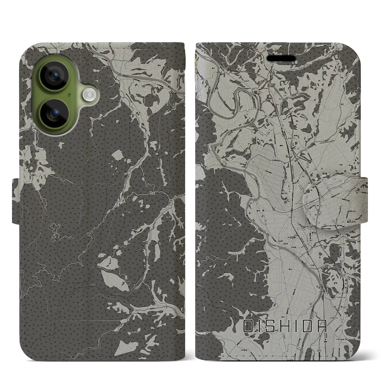 【大石田（山形県）】地図柄iPhoneケース（手帳タイプ）