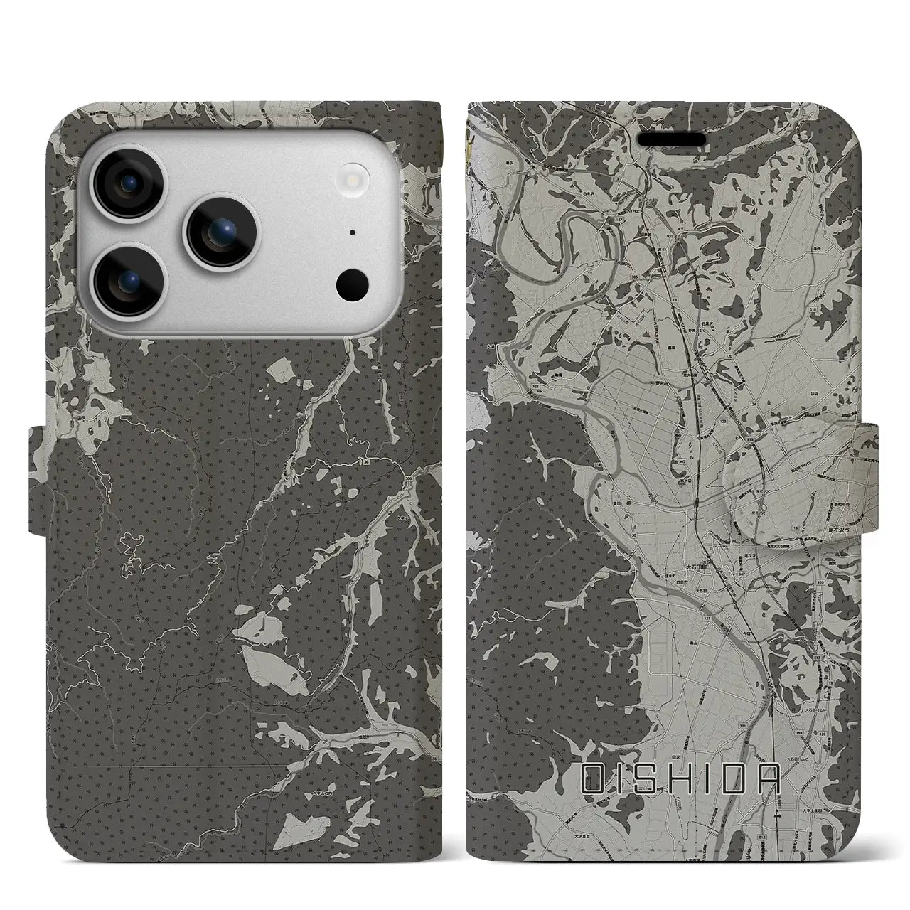 【大石田（山形県）】地図柄iPhoneケース（手帳タイプ）