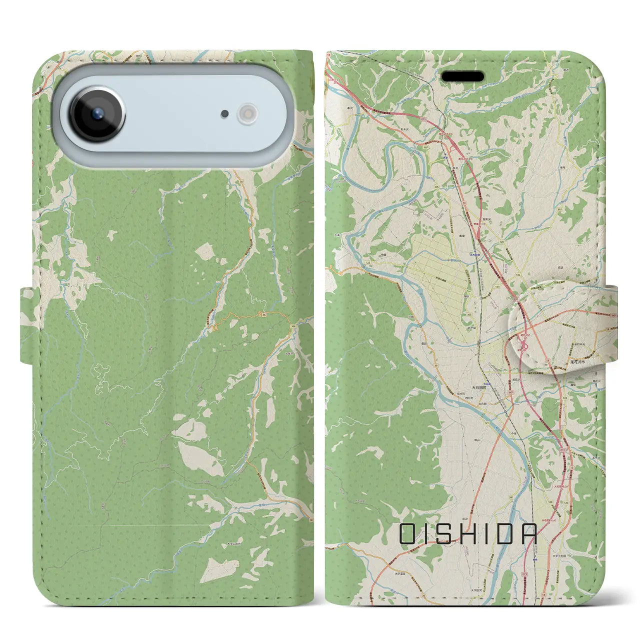 【大石田（山形県）】地図柄iPhoneケース（手帳タイプ）