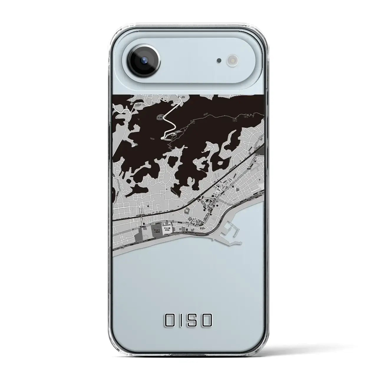 【大磯（神奈川県）】地図柄iPhoneケース（クリアタイプ）モノトーン・iPhone 17 Pro Max 用