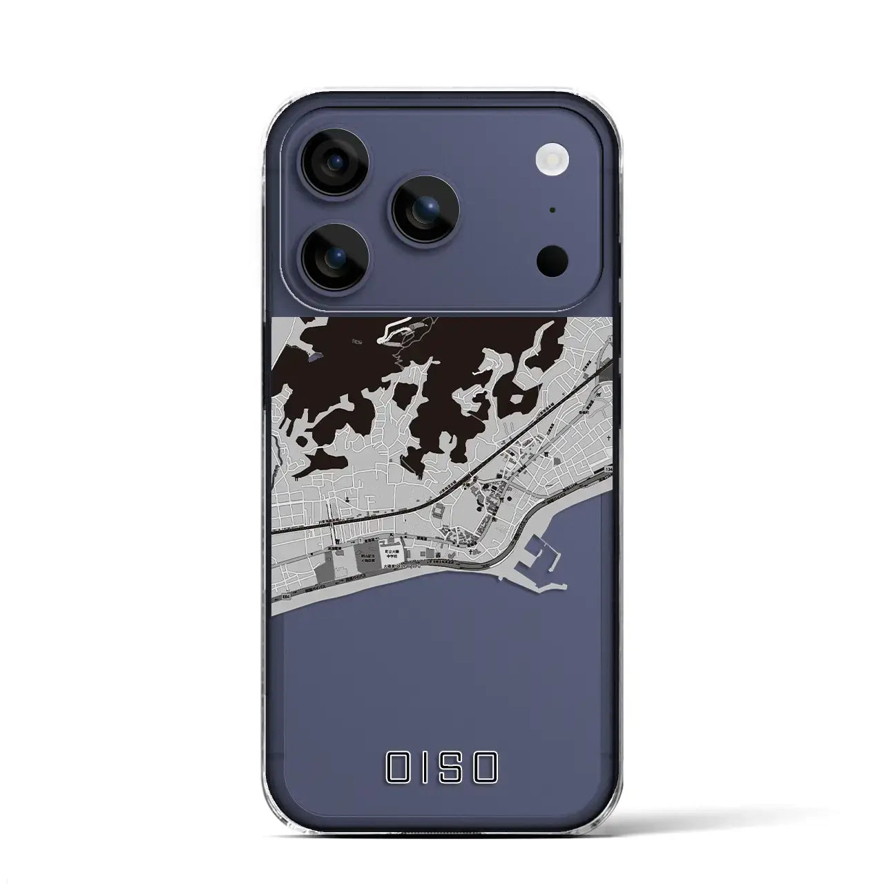 【大磯（神奈川県）】地図柄iPhoneケース（クリアタイプ）モノトーン・iPhone 17 Pro Max 用
