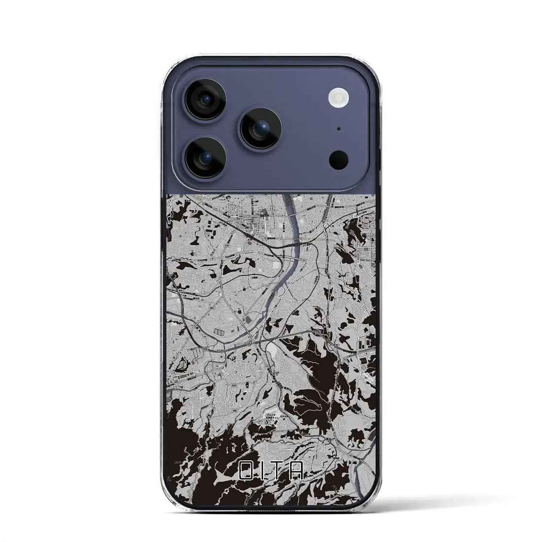 【大分(大分県)】地図柄iPhoneケース(クリアタイプ)モノトーン・iPhone 17 Pro Max 用