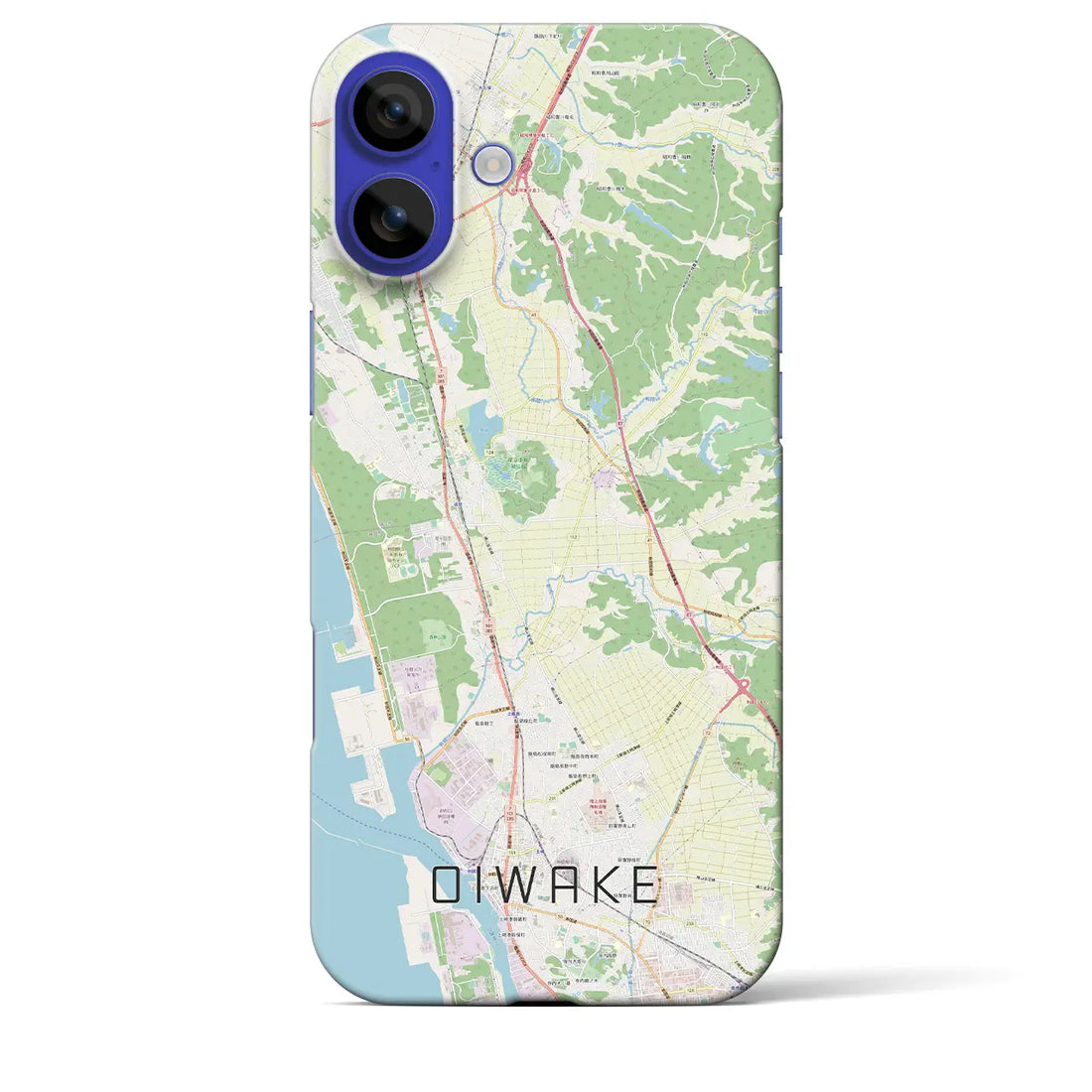 【追分(秋田県)】地図柄iPhoneケース(バックカバータイプ)ナチュラル・iPhone 16 Pro Max 用