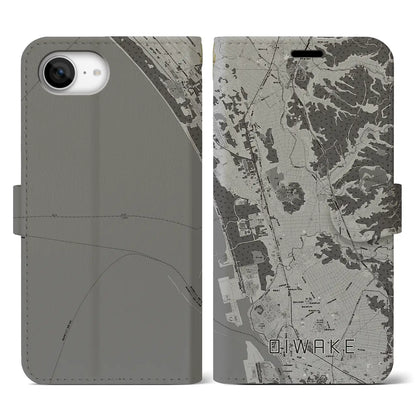 【追分（秋田県）】地図柄iPhoneケース（手帳タイプ）