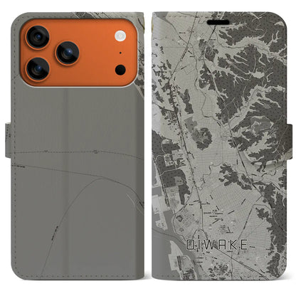 【追分（秋田県）】地図柄iPhoneケース（手帳タイプ）