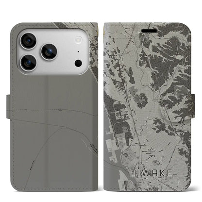 【追分（秋田県）】地図柄iPhoneケース（手帳タイプ）