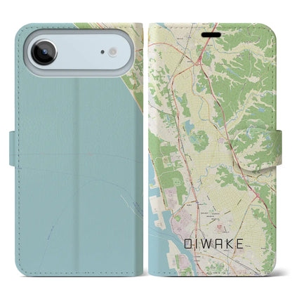 【追分（秋田県）】地図柄iPhoneケース（手帳タイプ）