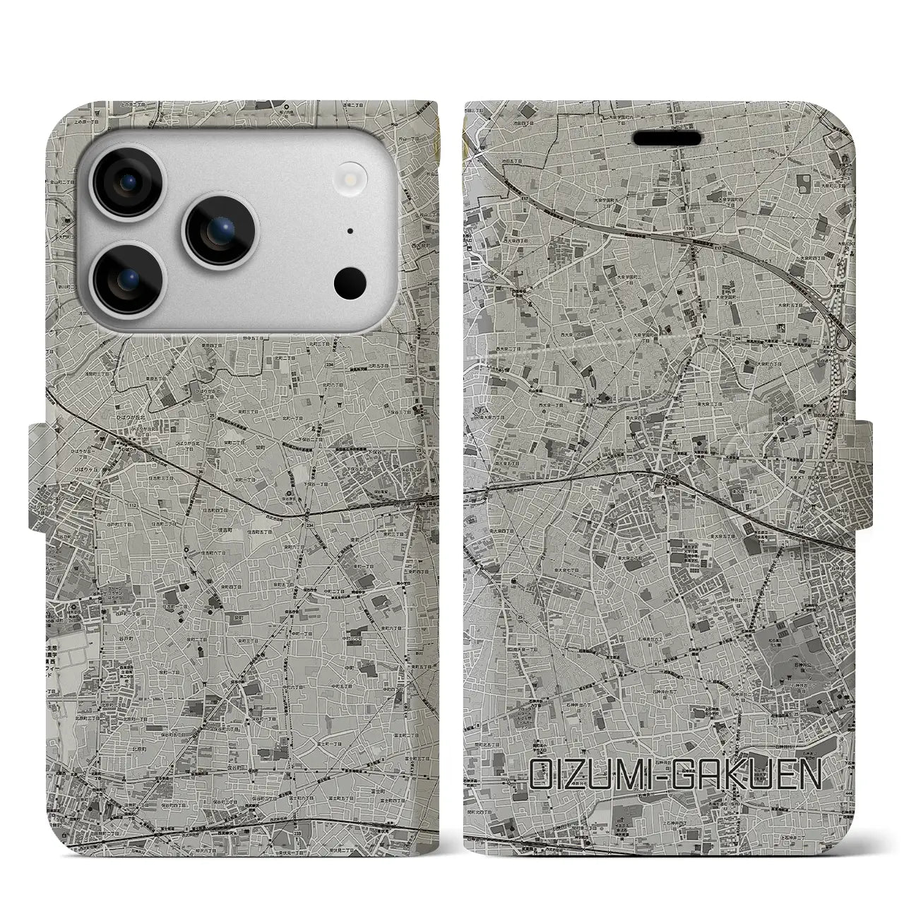 【大泉学園（東京都）】地図柄iPhoneケース（手帳タイプ）