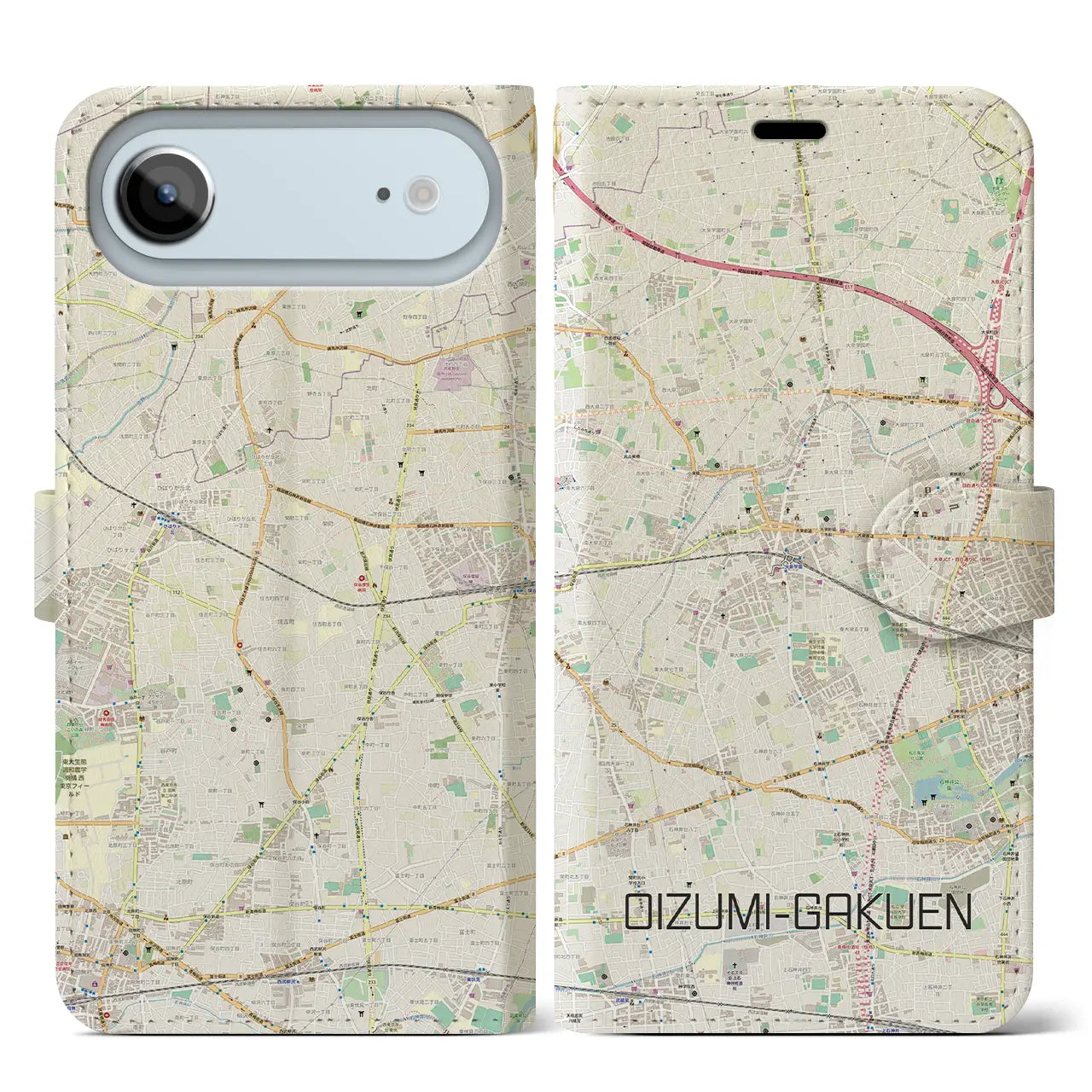 【大泉学園（東京都）】地図柄iPhoneケース（手帳タイプ）