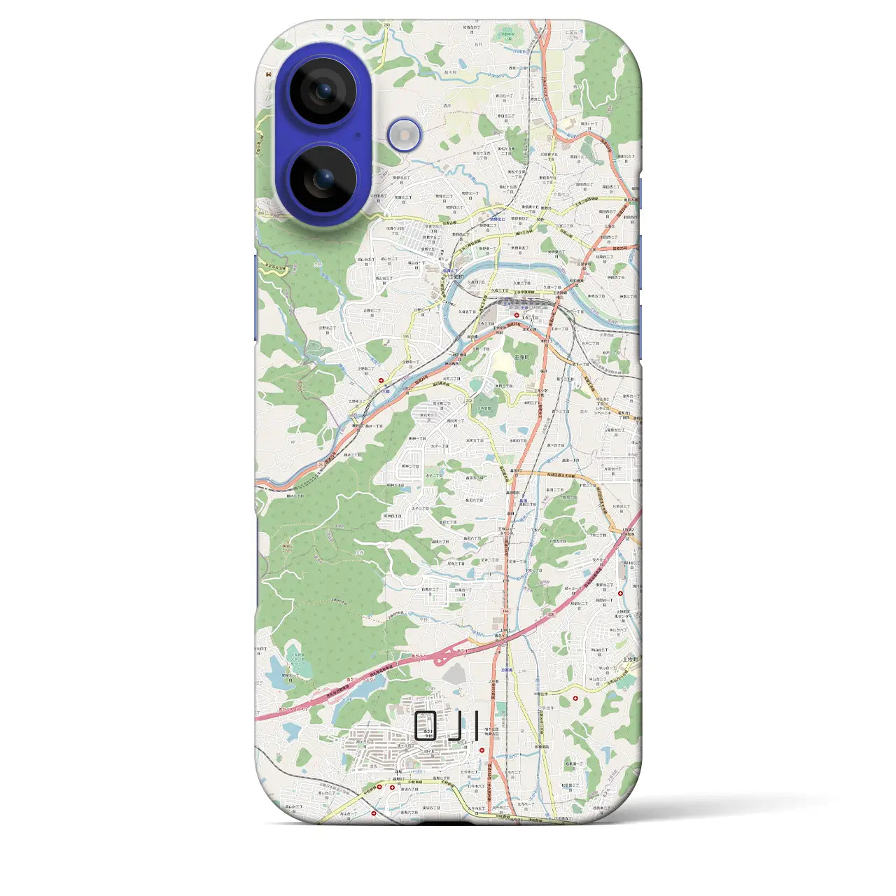 【王寺（奈良県）】地図柄iPhoneケース（バックカバータイプ）ナチュラル・iPhone 16 Pro Max 用