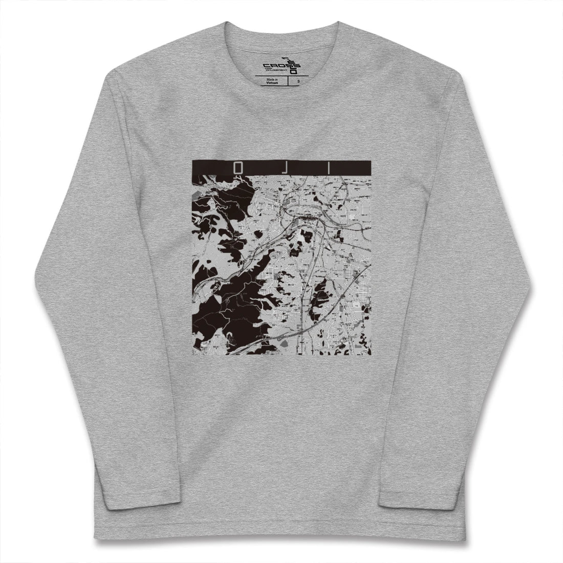【王寺（奈良県）】地図柄ロングスリーブTシャツ
