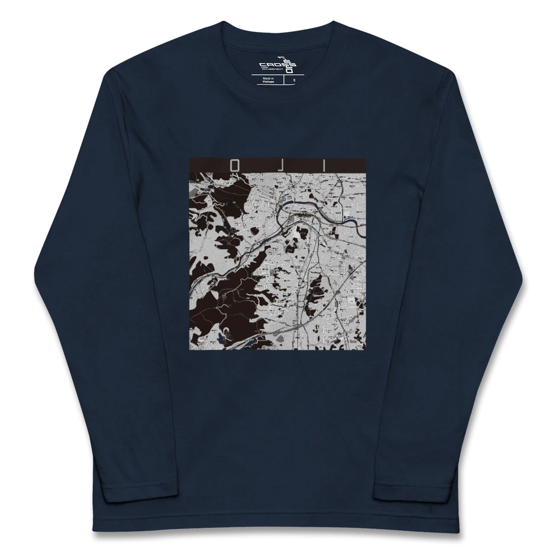 【王寺（奈良県）】地図柄ロングスリーブTシャツ