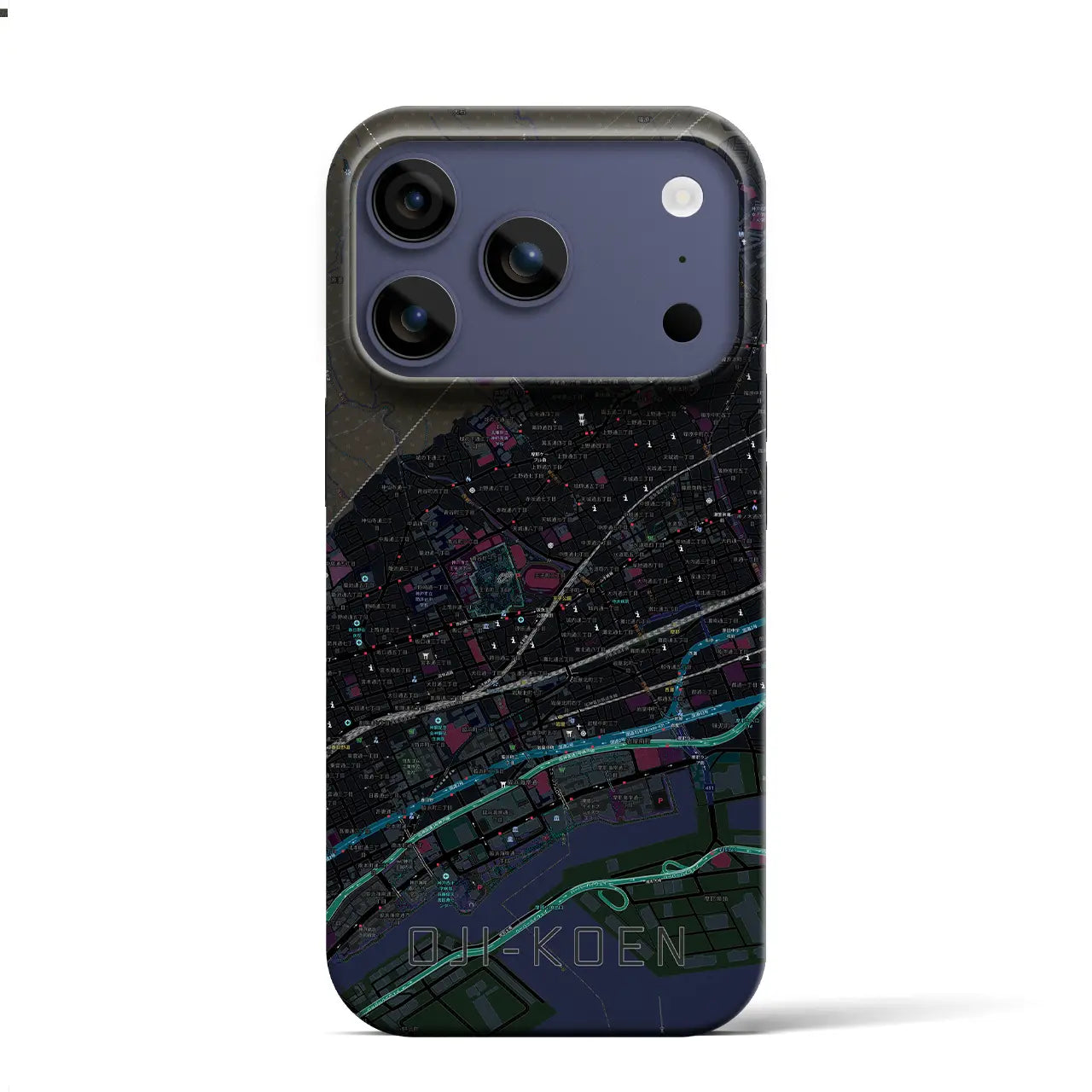 【王子公園（兵庫県）】地図柄iPhoneケース（バックカバータイプ）