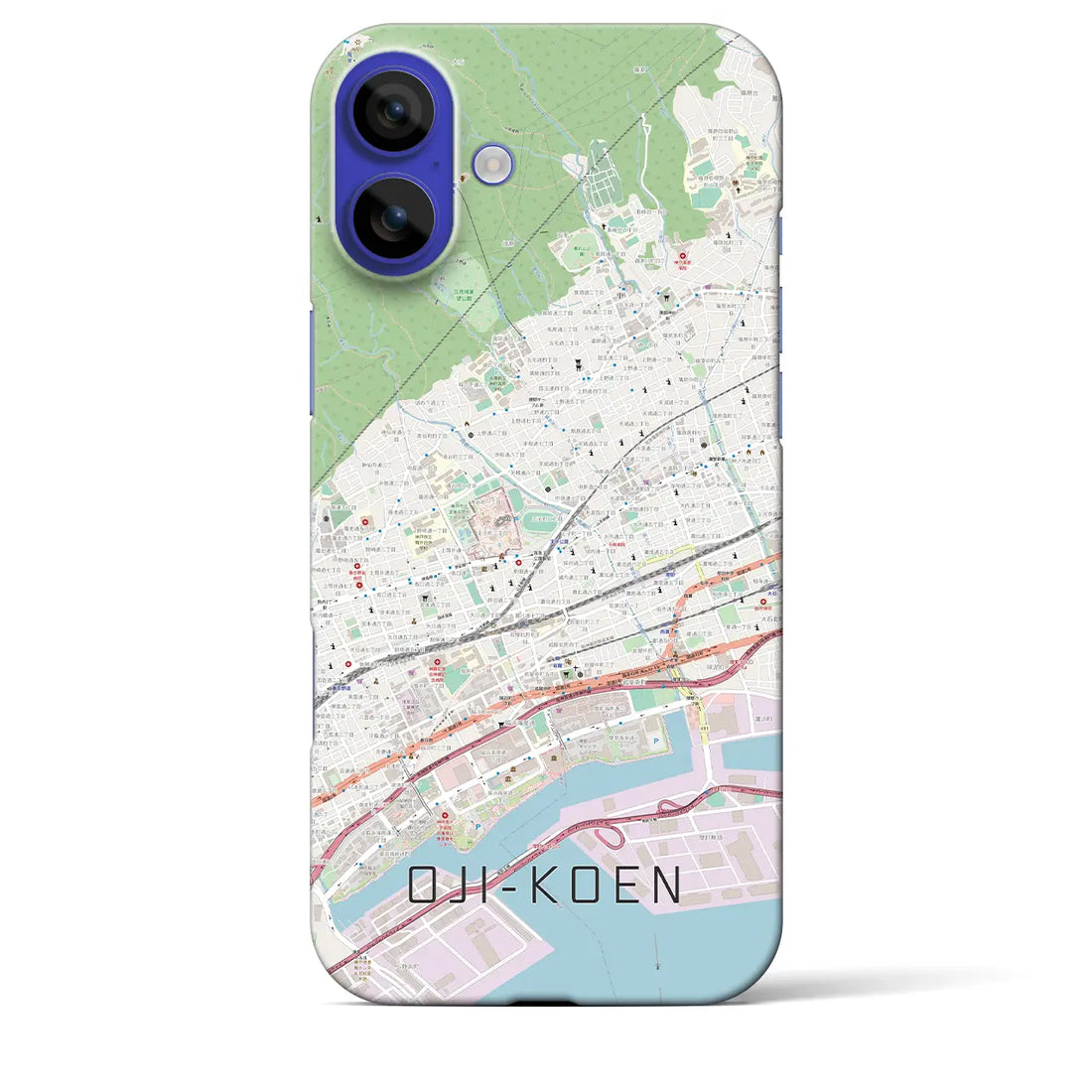 【王子公園(兵庫県)】地図柄iPhoneケース(バックカバータイプ)ナチュラル・iPhone 16 Pro Max 用