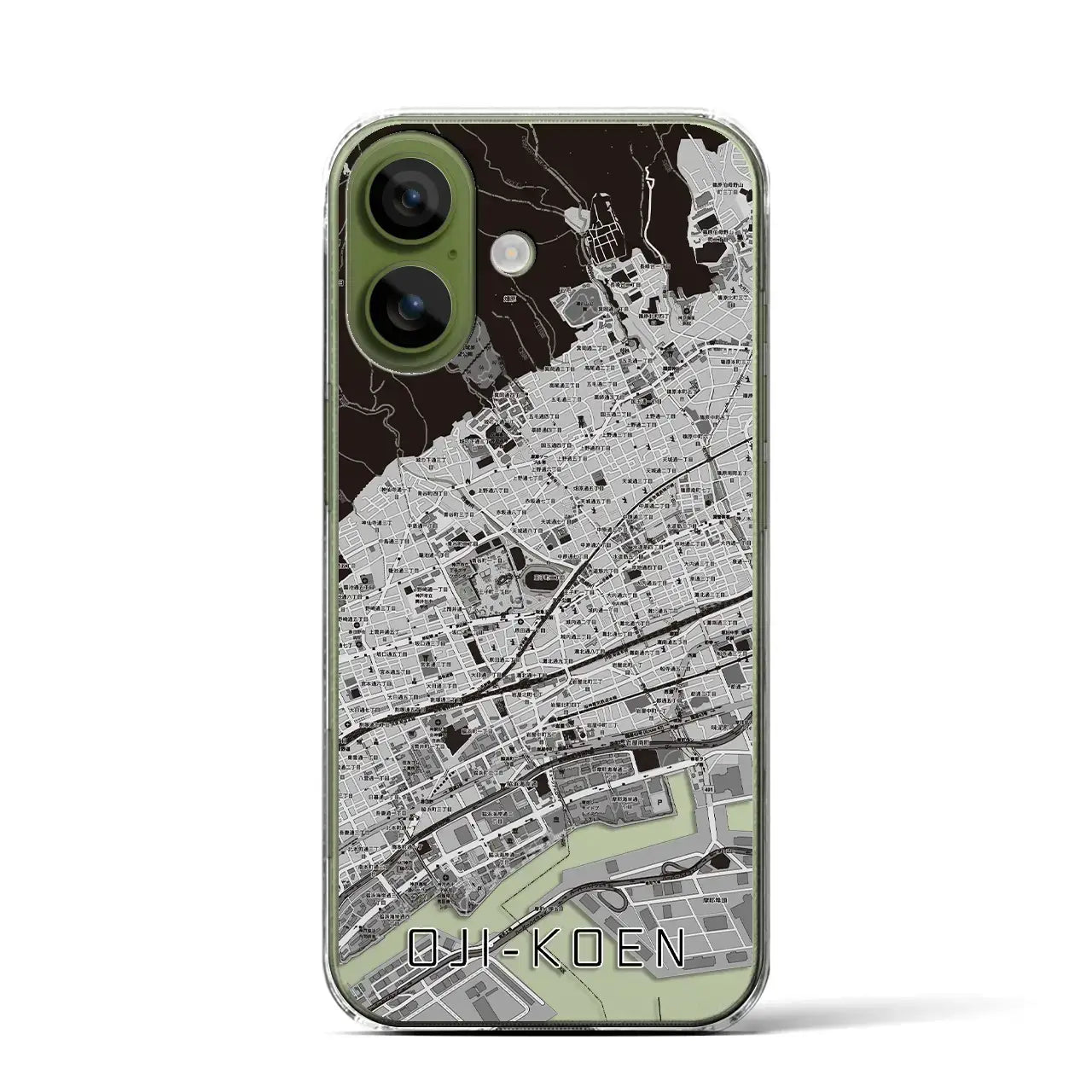 【王子公園（兵庫県）】地図柄iPhoneケース（クリアタイプ）