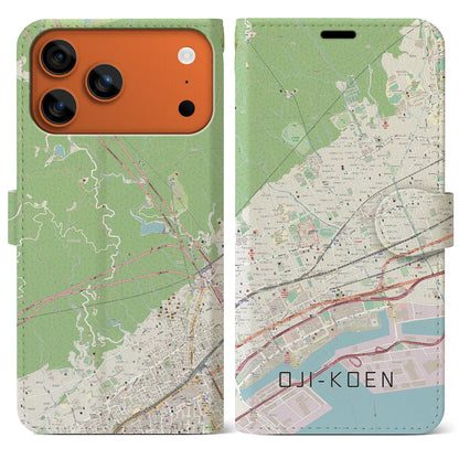 【王子公園（兵庫県）】地図柄iPhoneケース（手帳タイプ）