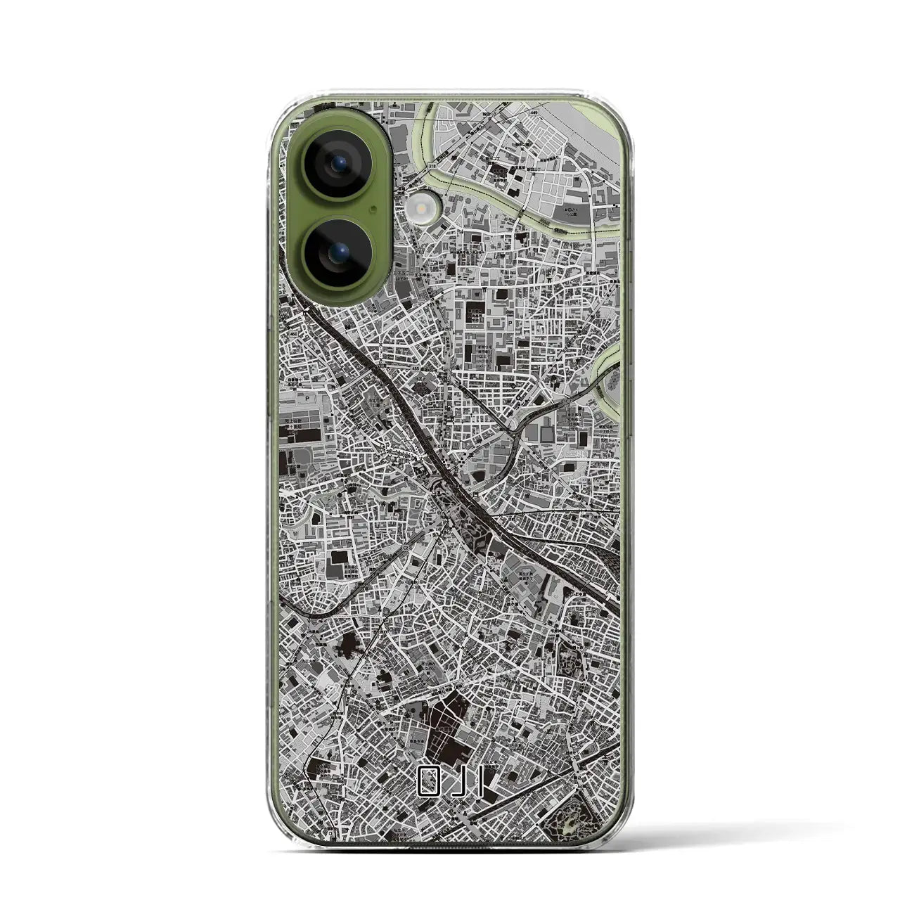 【王子（東京都）】地図柄iPhoneケース（クリアタイプ）