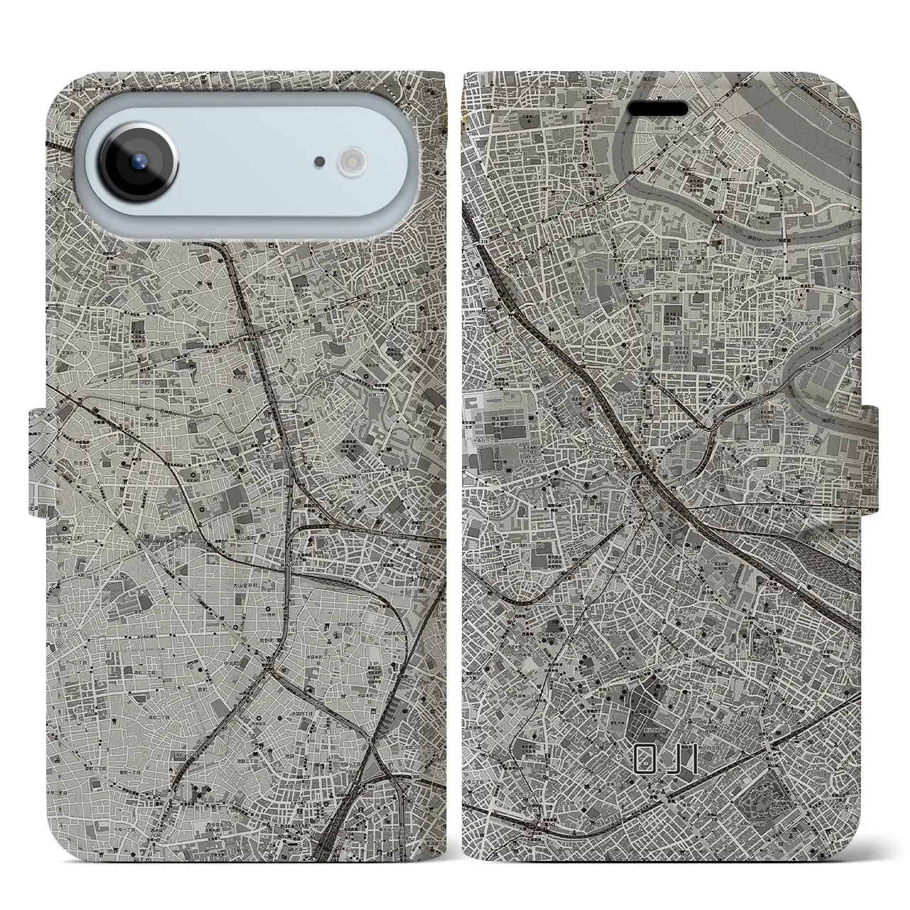 【王子（東京都）】地図柄iPhoneケース（手帳タイプ）