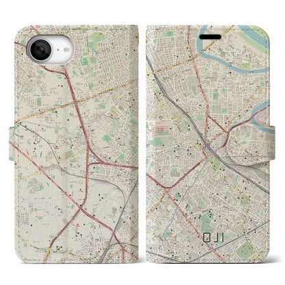 【王子（東京都）】地図柄iPhoneケース（手帳タイプ）