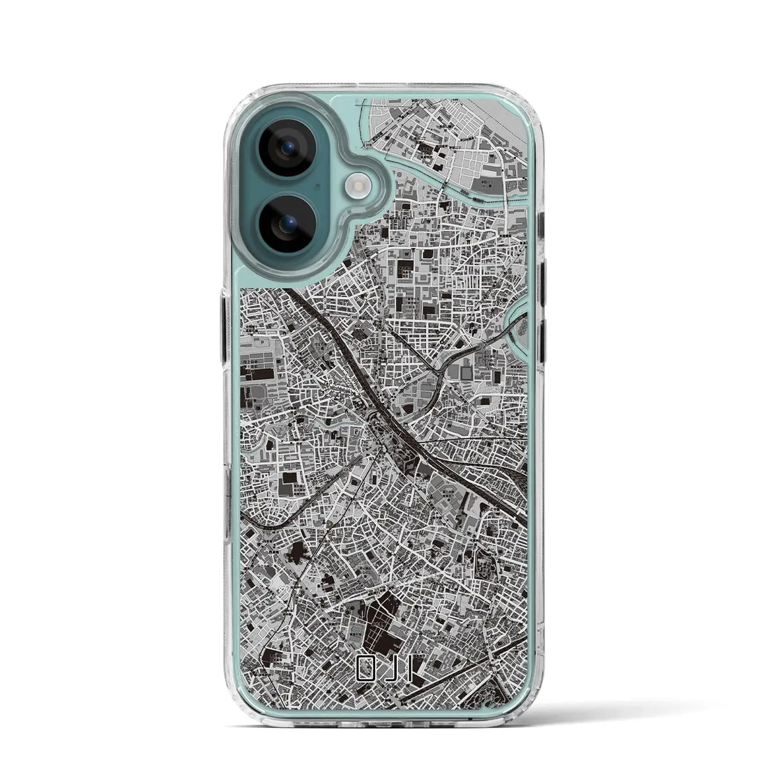 【王子（東京都）】地図柄iPhoneケース（MagSafeタイプ）モノトーン・iPhone 16 Pro 用