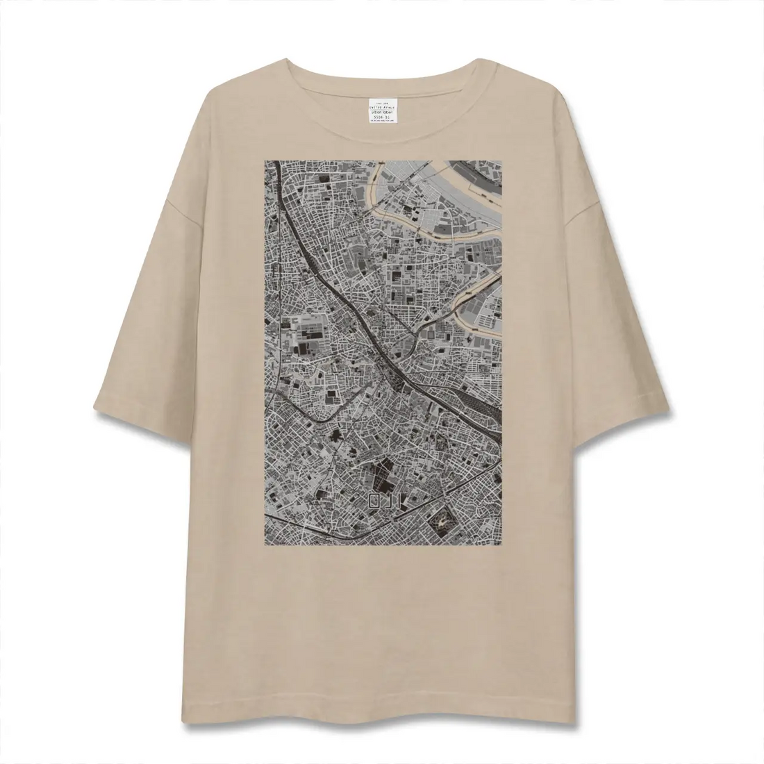 【王子(東京都)】地図柄ビッグシルエットTシャツ