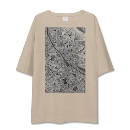 【王子（東京都）】地図柄ビッグシルエットTシャツ