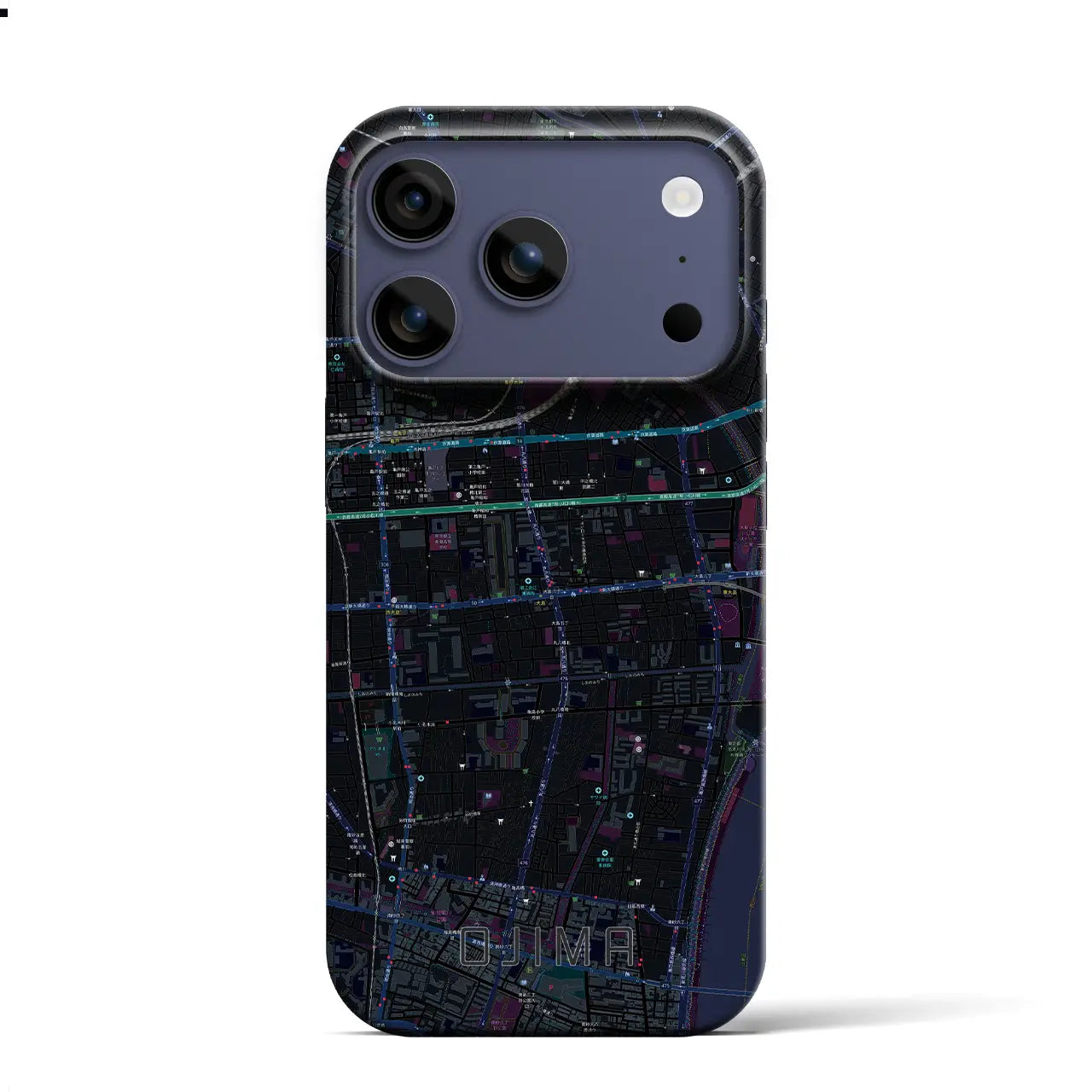 【大島（東京都）】地図柄iPhoneケース（バックカバータイプ）